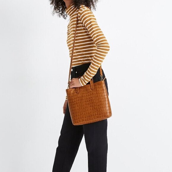 The Zip-Top Small Transport Crossbody: Croc Embossed Leather Edition - Picture 15 of 15